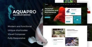 AquaPro | Aquarium Installation and Maintanance Services WordPress Theme + Store,