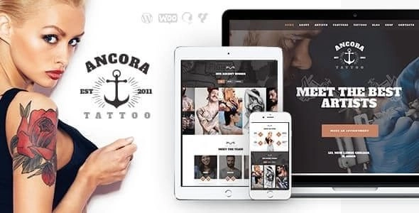 Ancora | An Urban Tattoo Salon and Ink Shop WordPress Theme,1.1