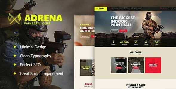 Adrena | Airsoft Club & Paintball WordPress Theme,1.2.4