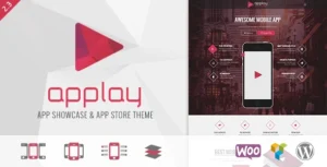 Applay – WordPress App Showcase & App Store Theme , 3.6 , Updated 3 years ago , APPLAY – Best App Showcase & App Store Theme Applay is a multipurpose WordPress theme for App showcase, Appstore, App Landing, Business and Shopping. Applay comes with Drag & Drop Builder, Exclusive Interactive Mobile Mockup plugin, Unlimited Colors & Layout… FULL FEATURE LIST Auto Fetch App info from Apple iTunes & Google Play (title/description/screenshots/icon…) (New in 2.0) Support External Screenshot Image Urls (New in 2.0) Easy Easy and Easy Build with Friendly Theme Options Quick Quick and Quick Setup with Demo Data included User Submit App Form with Auto Fetch and Email notification… , Do you need support for this download? We are offering technical support through our community forums. You can view the latest comments and questions below. Please create an account if you require further assistance and our team will help you out! ,  Version  , 3.6 ,  Status  , 100% Functional ,  Last Update  , 1 month ago ,  Published  , 3 years ago ,  Downloads  , 12312 ,  Views  , 125 ,  Gutenberg Optimized  , N/A ,  High Resolution  , N/A ,  Widget Ready  , N/A ,  Compatible Browsers  , N/A ,  Compatible  With , N/A ,  Software Version  , N/A ,  ThemeForest Files Included  , N/A ,  Columns  , N/A ,  Documentation  , N/A ,  Layout  , N/A ,  Tags  , N/A