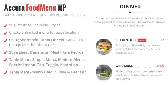 Accura FoodMenu WP – Modern Restaurant Food Menu