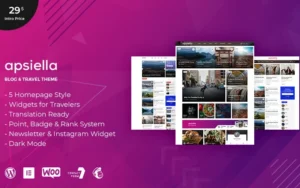 Apsiella – For Bloggers & Travelers WordPress Theme