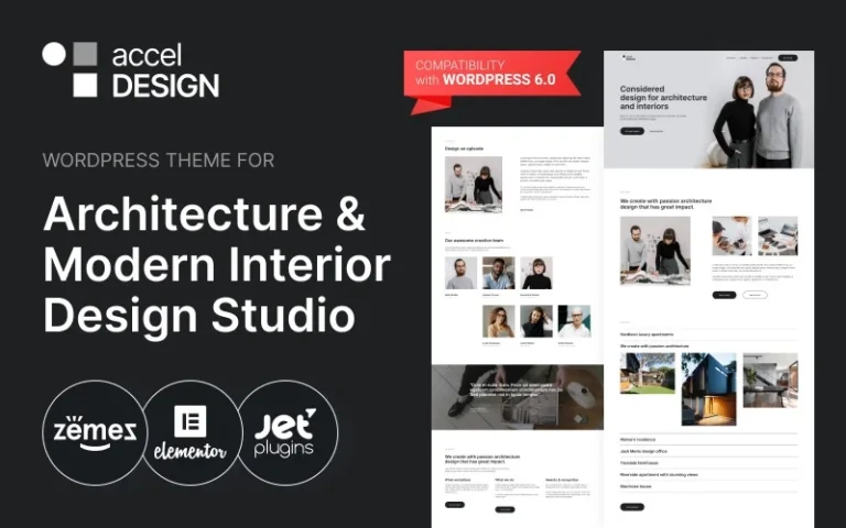 AccelDesign – WordPress Theme for Architecture & Modern Interior Design Studio