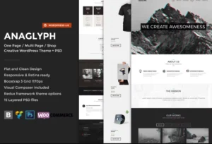 Anaglyph – One page / Multipage WordPress Theme
