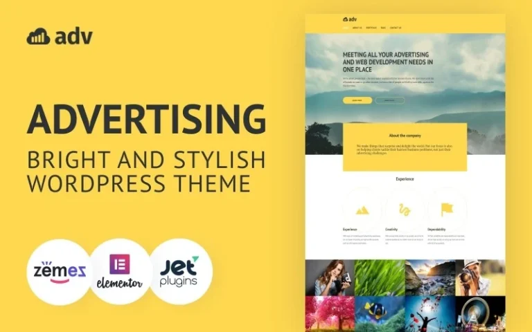 Adv – Bright And Stylish WordPress Advertising Theme WordPress Theme