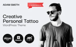 Adam Smith – Creative Personal Tattoo Pro WordPress Theme
