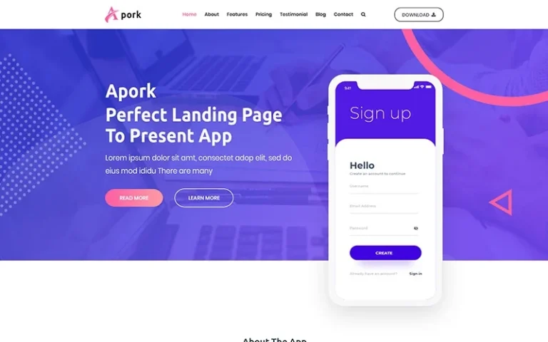 Apork – Product Landing WordPress Theme
