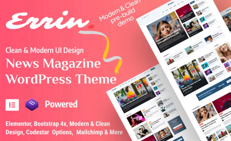 Errin – Newspaper & Personal Blog WordPress Theme