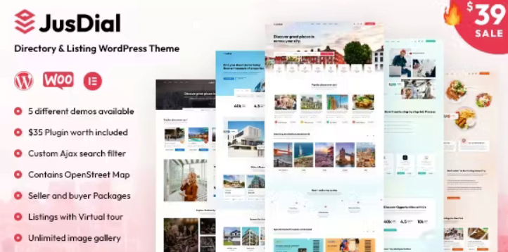 JusDial- Directory and Listing WordPress Theme