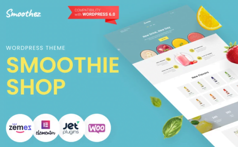 Smoothez – Organic Smoothie Store ECommerce Modern Elementor WooCommerce Theme