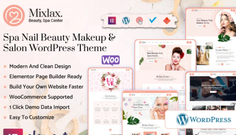 Mixlax – Beauty Spa Wellness Salon Makeup Shop WordPress Theme