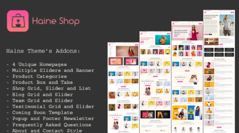 Haine – eCommerce Shop for Fashion, Clothing, and Online Store Elementor WordPress WooCommerce Theme