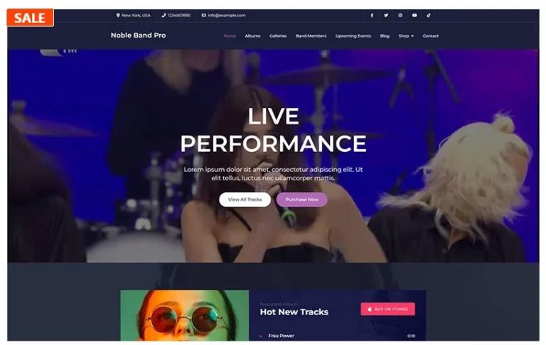 Noble Band Pro – Elementor Music WordPress Theme