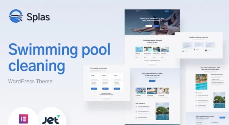 Splas – Swimming Pool Cleaning WordPress Theme and Maintenance Service